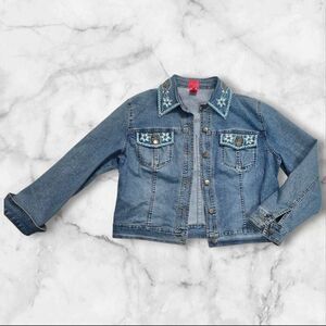 Very Vera Embroidered Jean Jacket Size Large